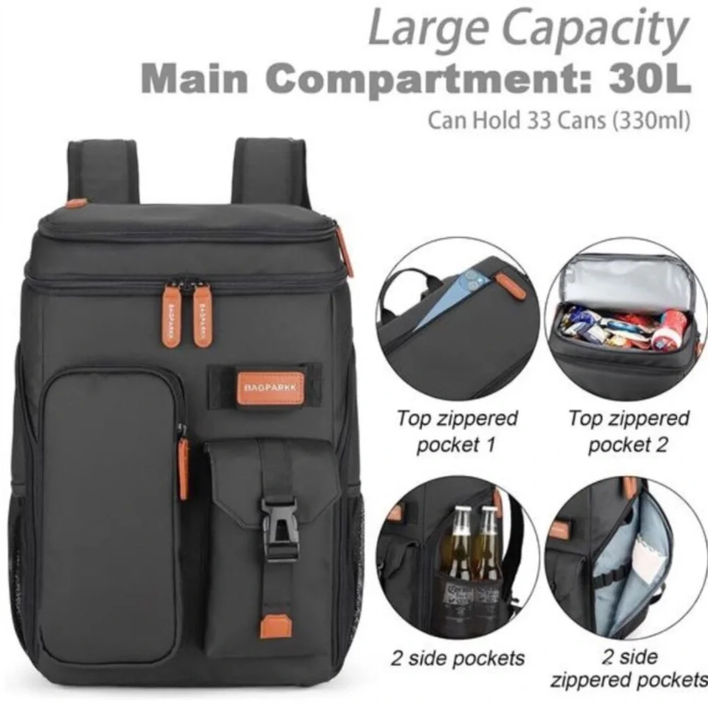 Insulated Cooler Backpack,33/45 Cans Multifunctional Double Deck Leakproof